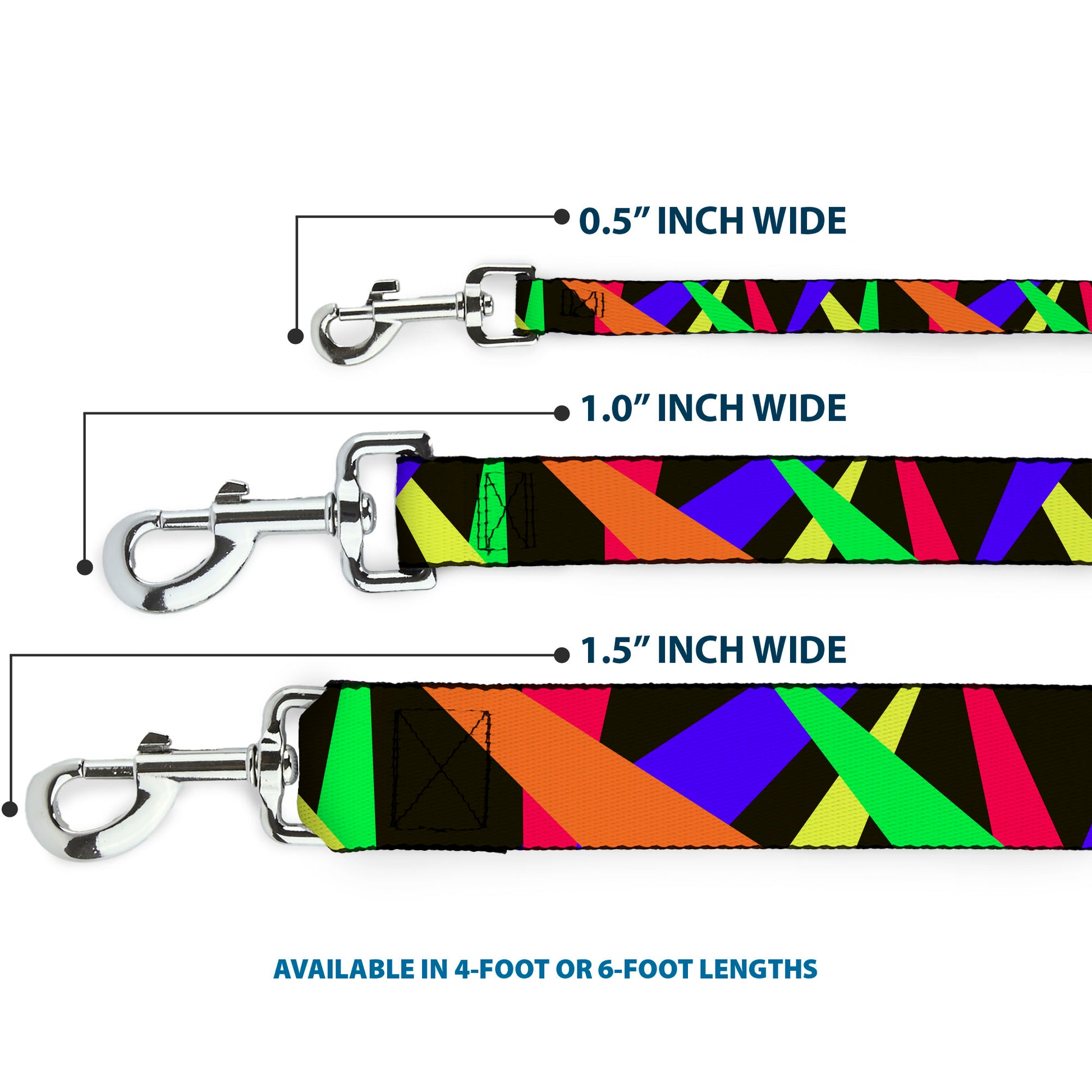 Dog Leash - Spotlight Black/Multi Neon Dog Leashes Buckle-Down