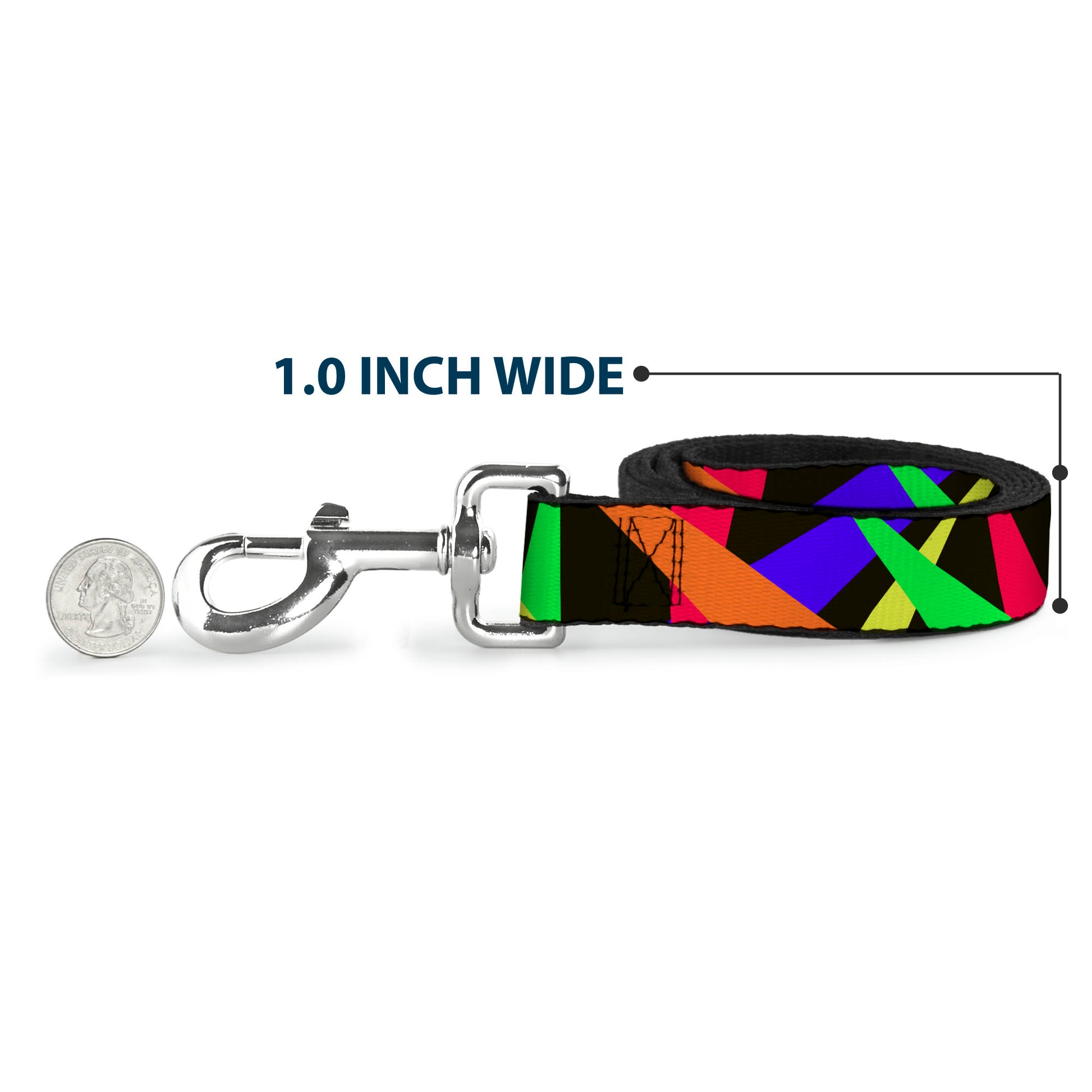 Dog Leash - Spotlight Black/Multi Neon Dog Leashes Buckle-Down