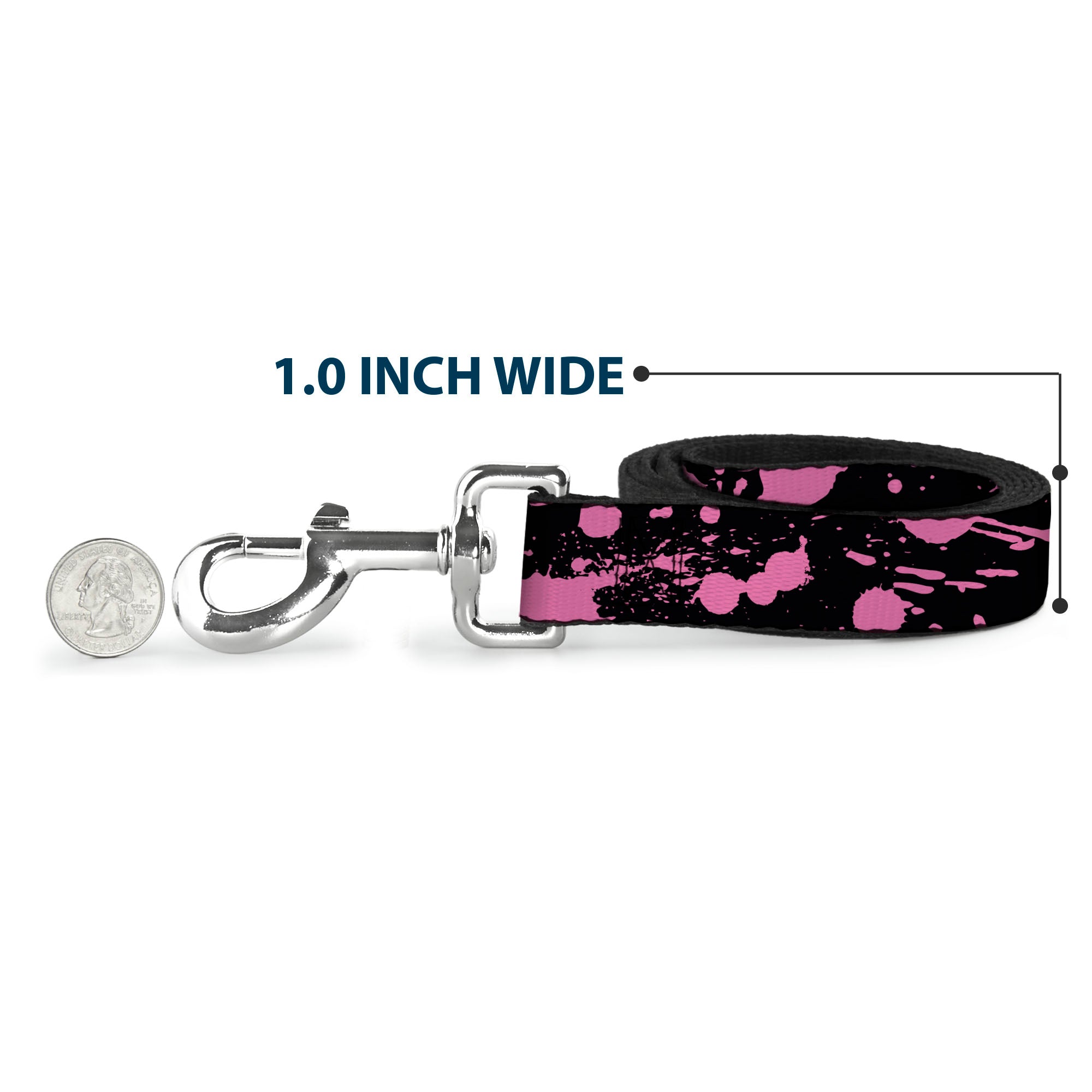 Dog Leash - Splatter Black/Pink Dog Leashes Buckle-Down