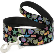 Dog Leash - Stars-In Hearts-In Stars Black/Multi Dog Leashes Buckle-Down