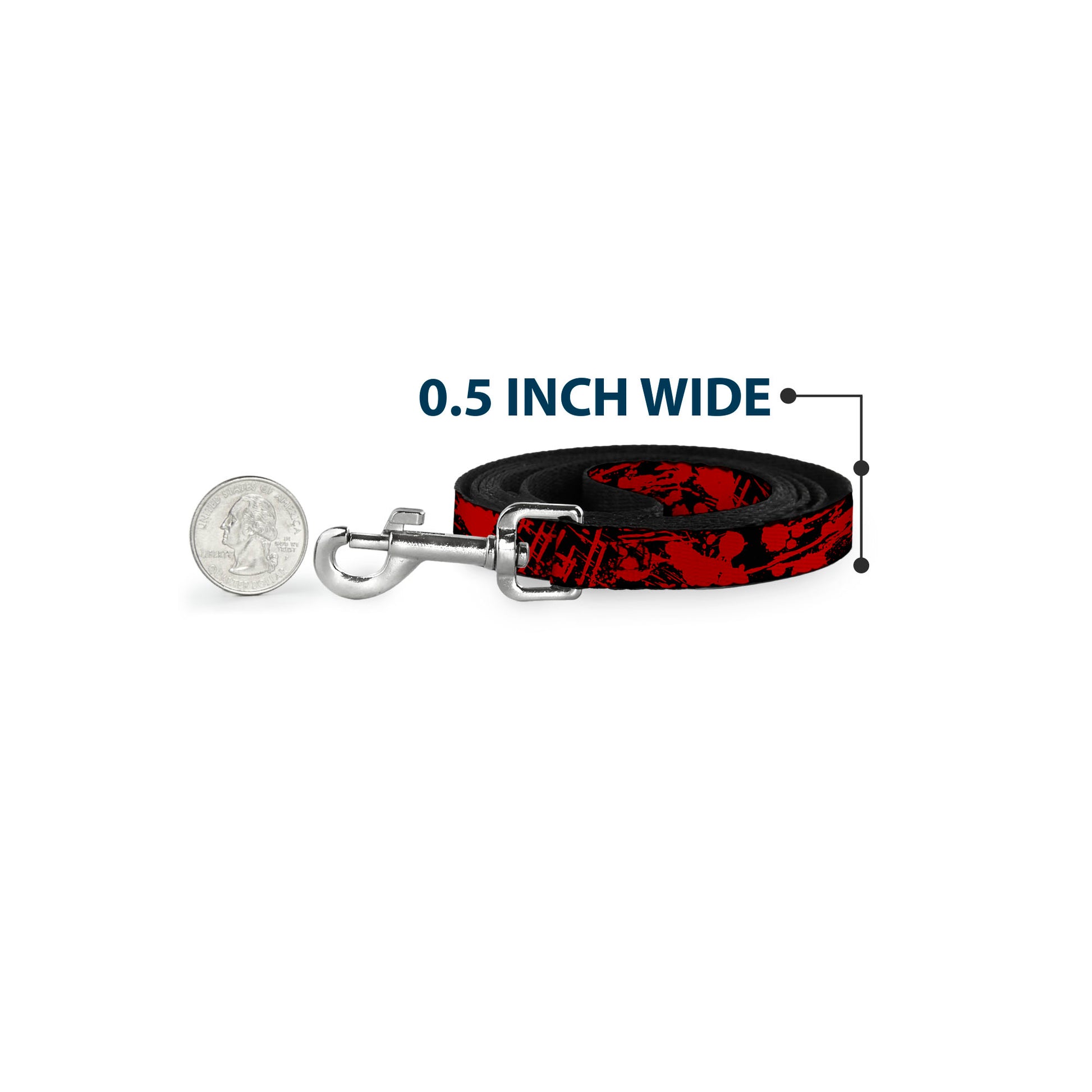 Dog Leash - Splatter Black/Red Dog Leashes Buckle-Down