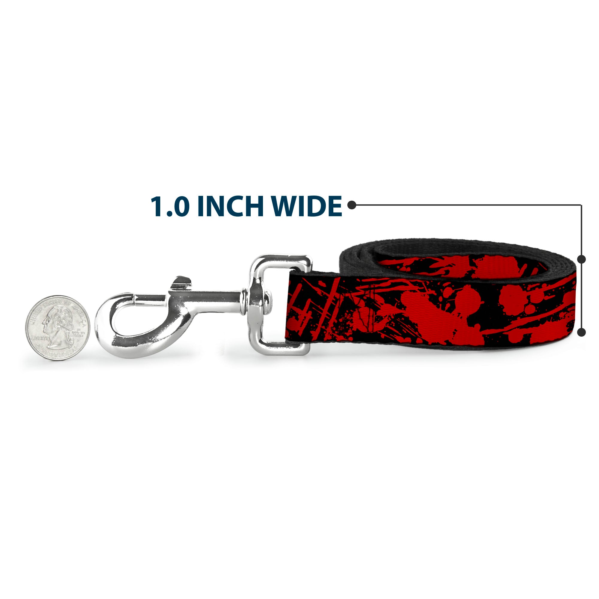 Dog Leash - Splatter Black/Red Dog Leashes Buckle-Down