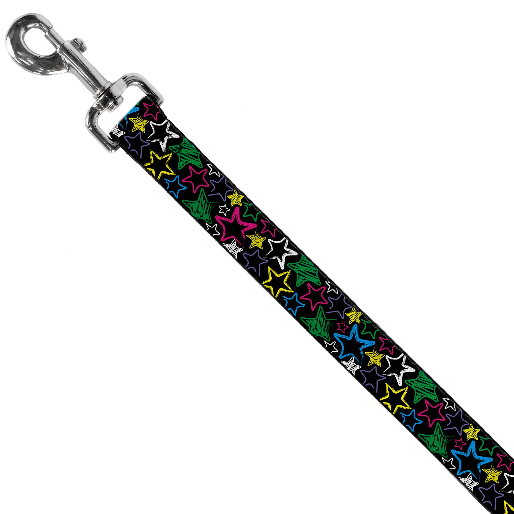 Dog Leash - Sketch Stars Black/Multi Color Dog Leashes Buckle-Down