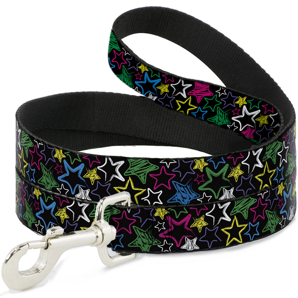 Dog Leash - Sketch Stars Black/Multi Color Dog Leashes Buckle-Down