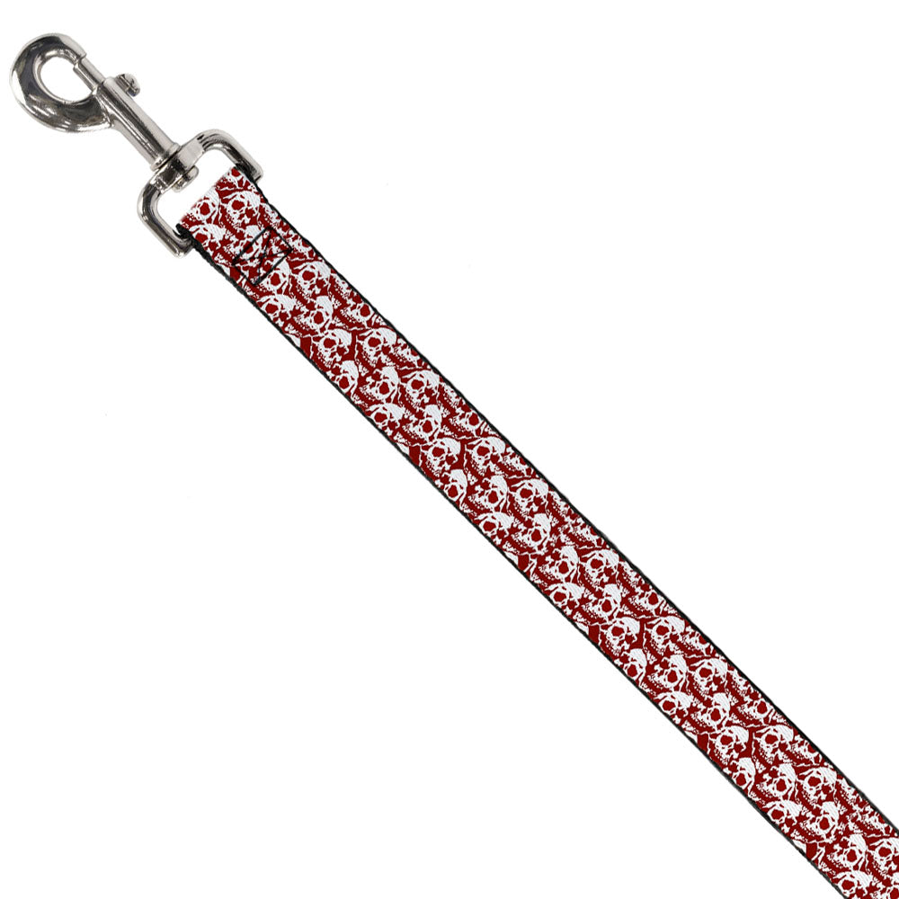 Dog Leash - Skull Yard Red/White Dog Leashes Buckle-Down