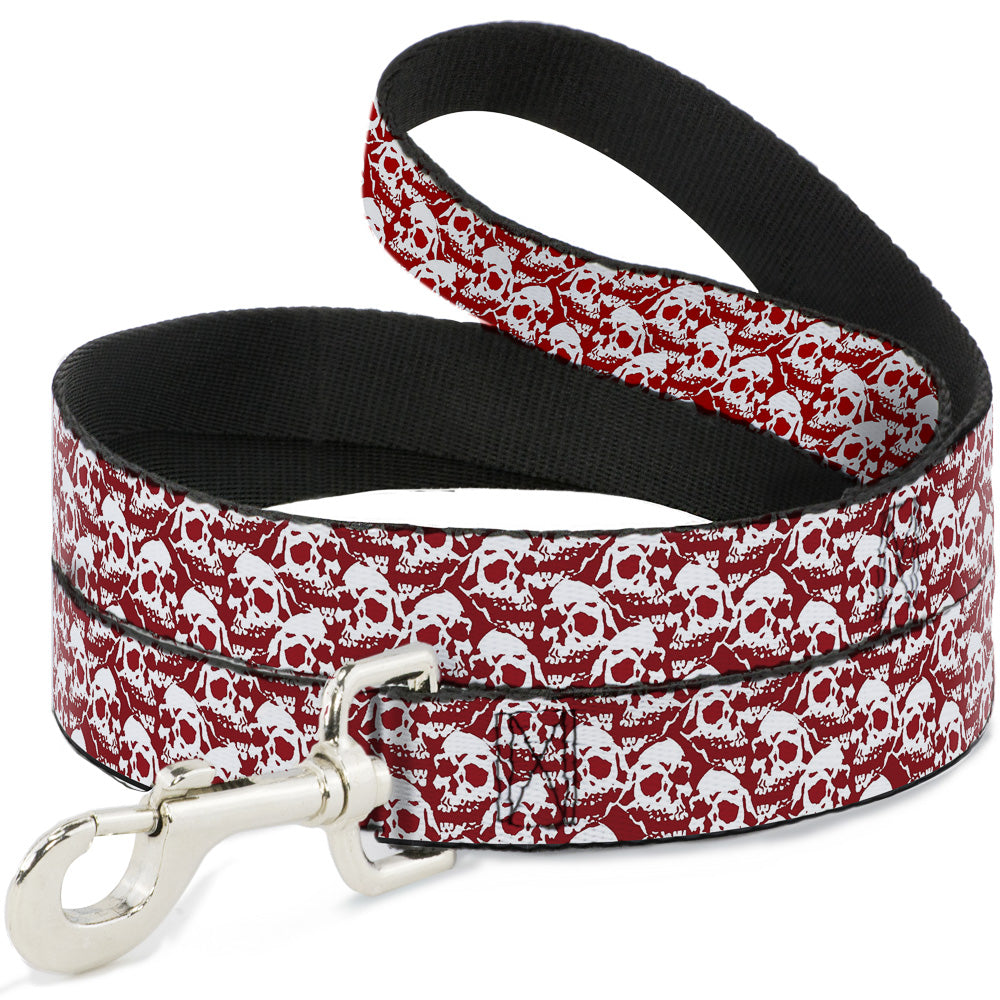 Dog Leash - Skull Yard Red/White Dog Leashes Buckle-Down