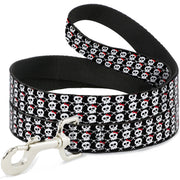 Dog Leash - Skull w/Bow Black/White/Red Dog Leashes Buckle-Down