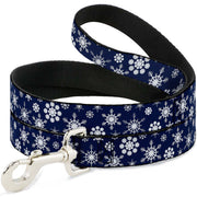 Dog Leash - Snowflakes Blue/White Dog Leashes Buckle-Down