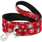 Dog Leash - Snowflakes Red/White Dog Leashes Buckle-Down