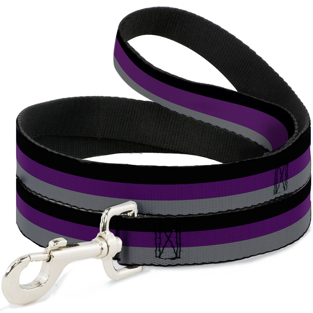Dog Leash - Stripes Black/Purple/Gray Dog Leashes Buckle-Down
