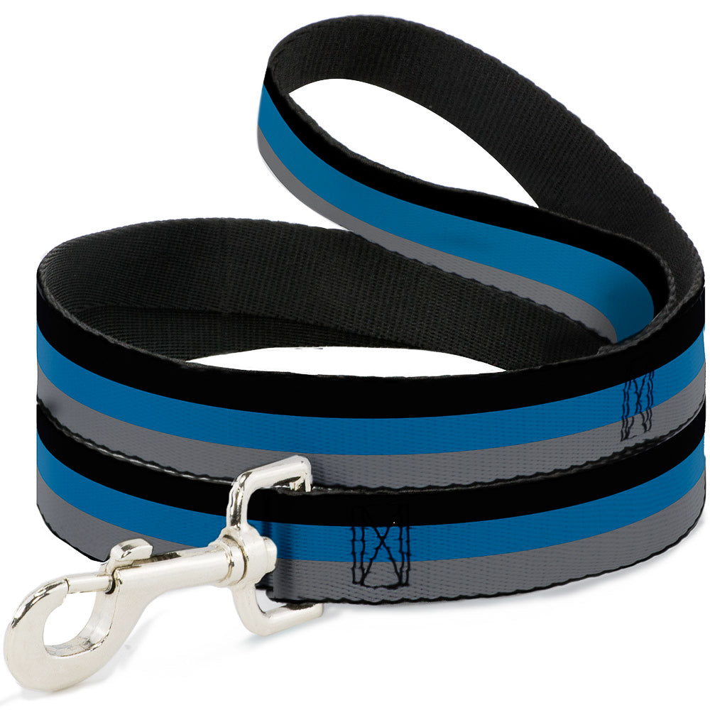Dog Leash - Stripes Black/Turquoise/Gray Dog Leashes Buckle-Down
