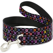 Dog Leash - Skull & Fleur-de-Lis Black/Multi Color Dog Leashes Buckle-Down