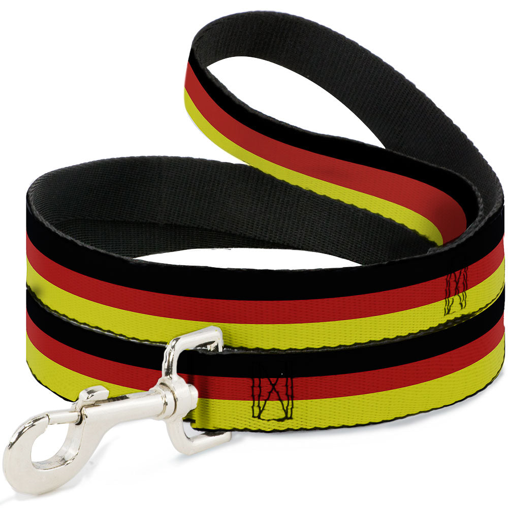 Dog Leash - Stripes Black/Red/Yellow Dog Leashes Buckle-Down