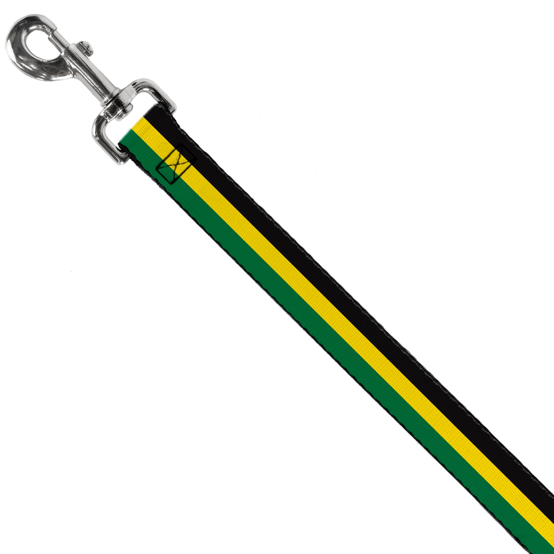 Dog Leash - Stripes Black/Yellow/Green Dog Leashes Buckle-Down