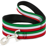 Dog Leash - Stripes Green/White/Red Dog Leashes Buckle-Down