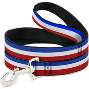 Dog Leash - Stripes Blue/White/Red Dog Leashes Buckle-Down