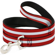 Dog Leash - Stripes Red/White/Red Dog Leashes Buckle-Down