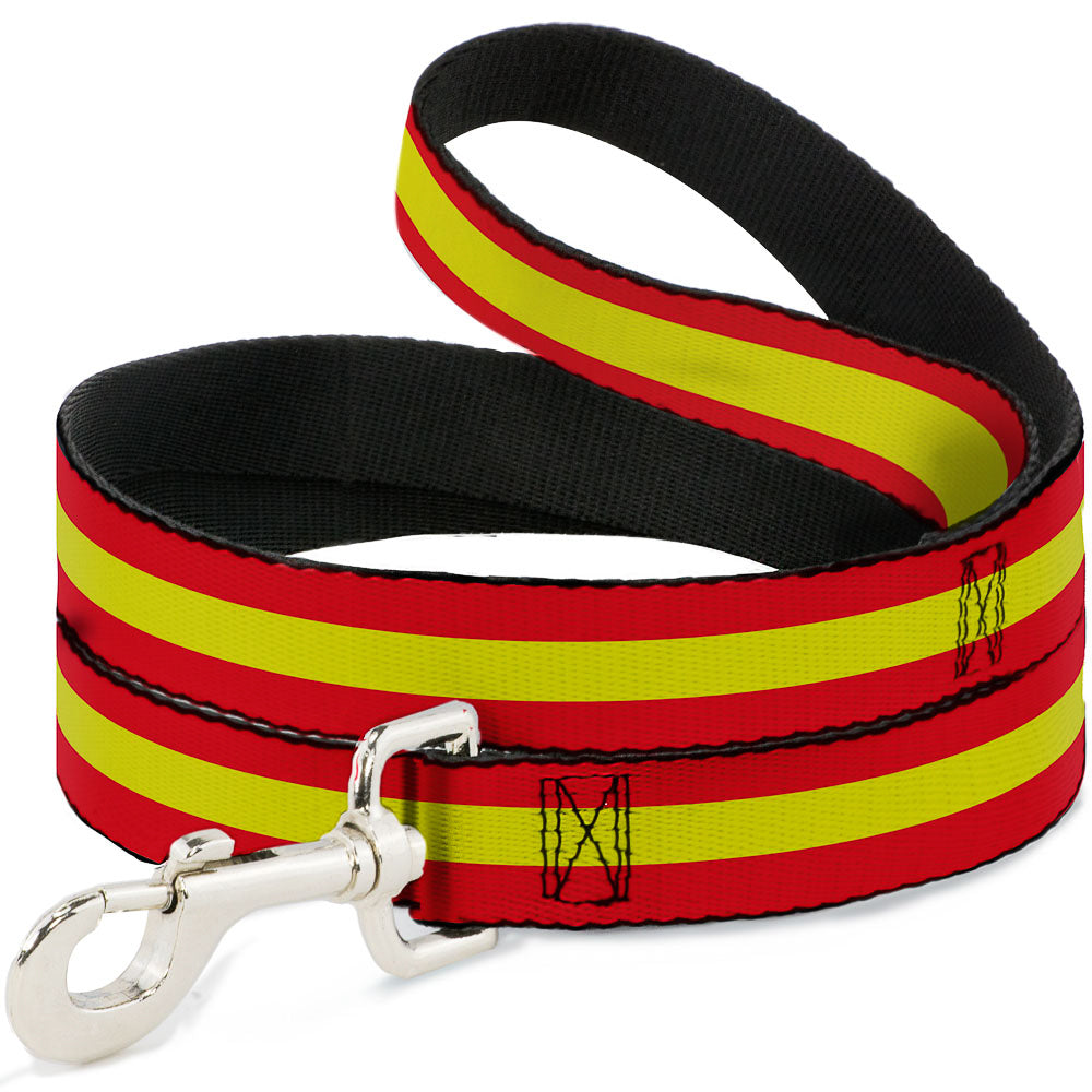 Dog Leash - Stripes Red/Yellow/Red Dog Leashes Buckle-Down