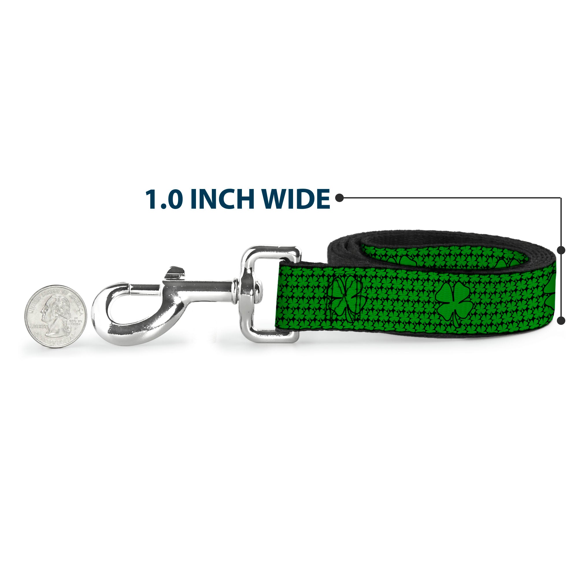 Dog Leash - St. Pat's Clovers/Green Dog Leashes Buckle-Down