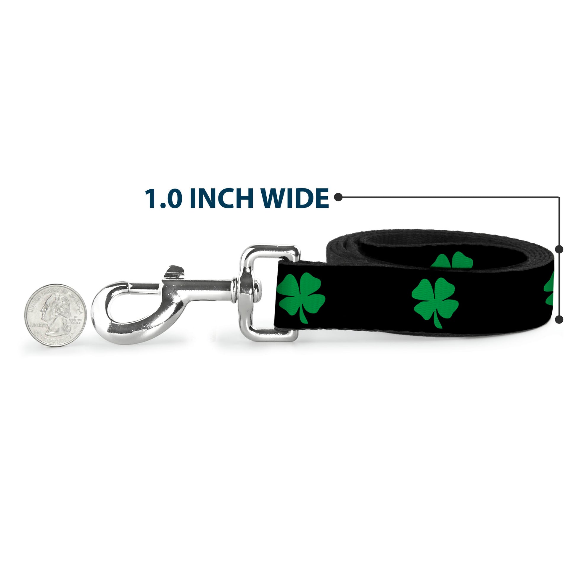 Dog Leash - St. Pat's Black/Green Dog Leashes Buckle-Down
