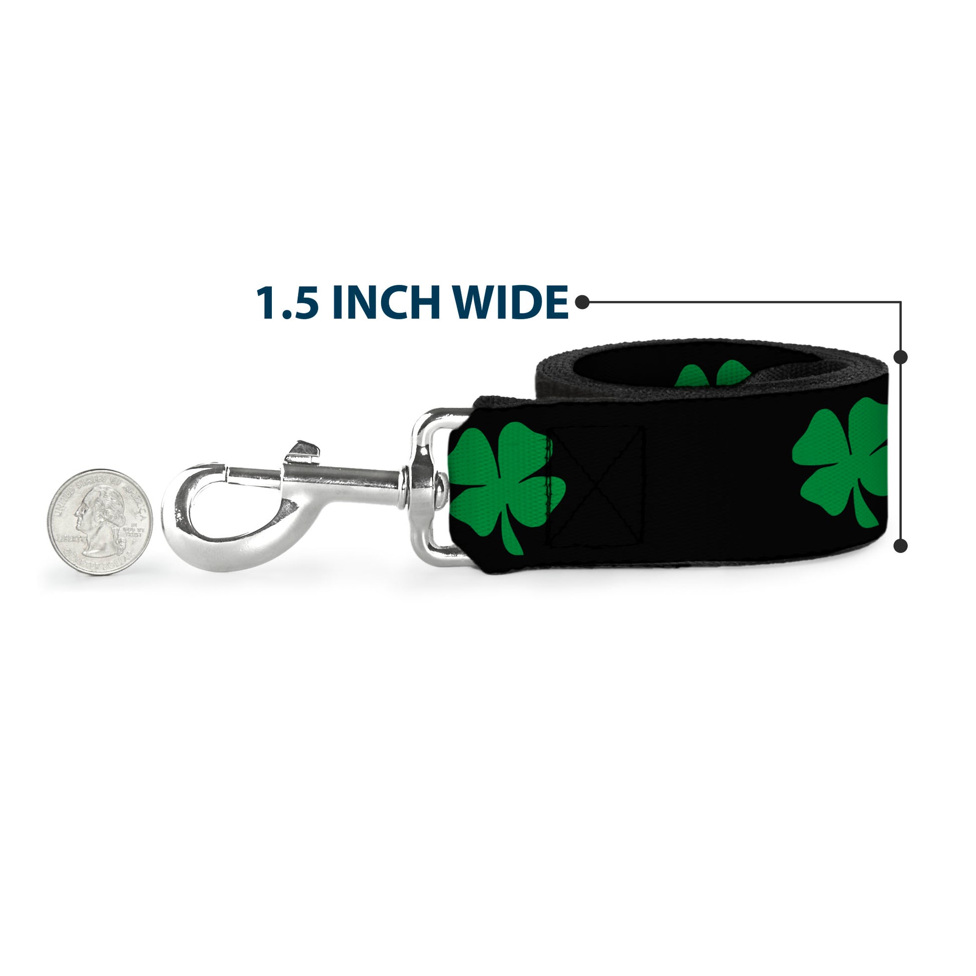Dog Leash - St. Pat's Black/Green Dog Leashes Buckle-Down