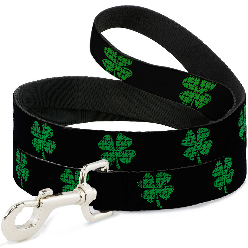 Dog Leash - St. Pat's Black/Clovers Dog Leashes Buckle-Down