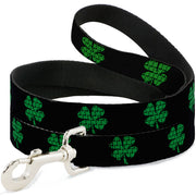 Dog Leash - St. Pat's Black/Clovers Dog Leashes Buckle-Down