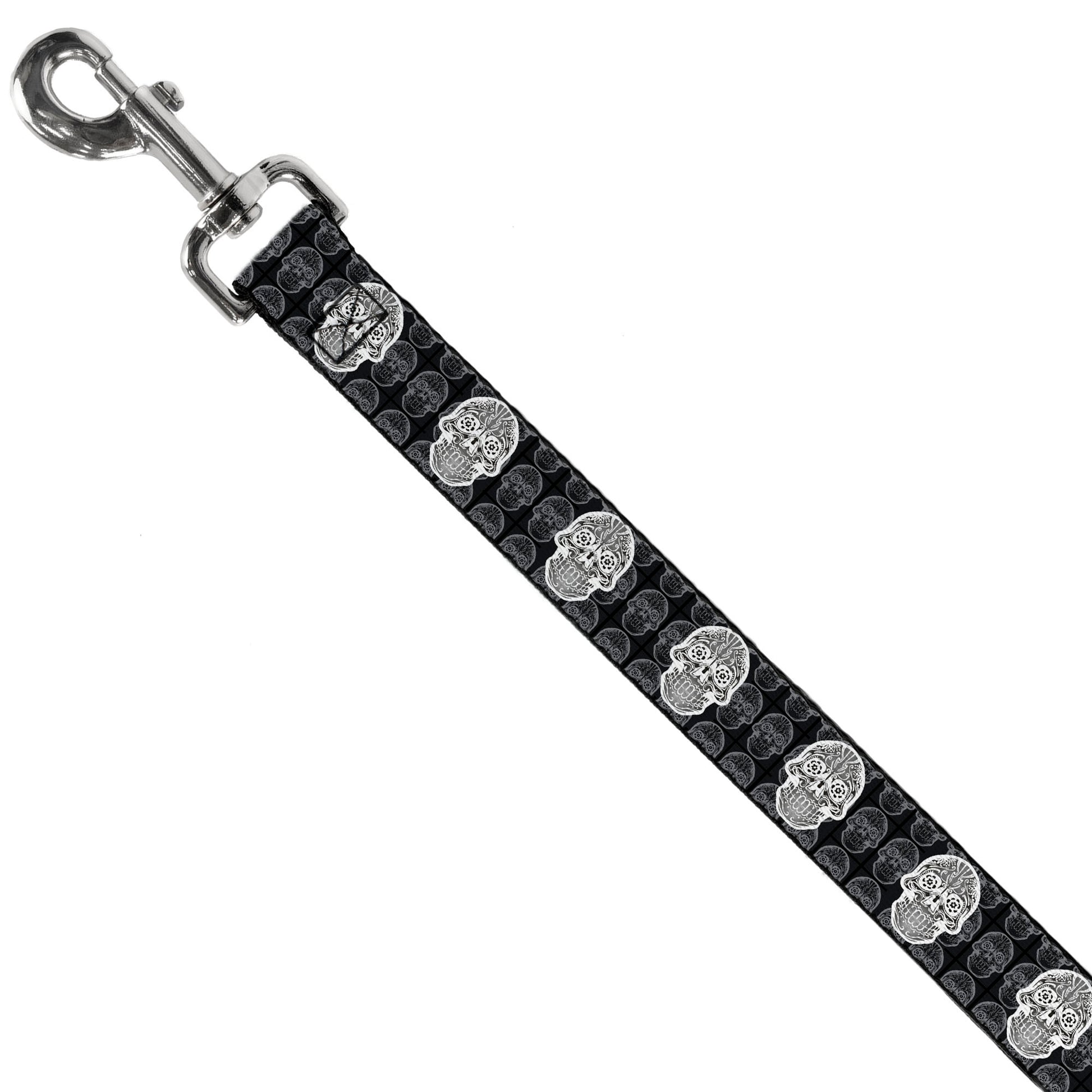 Dog Leash - Skull Candy Black/Gray/White Dog Leashes Buckle-Down