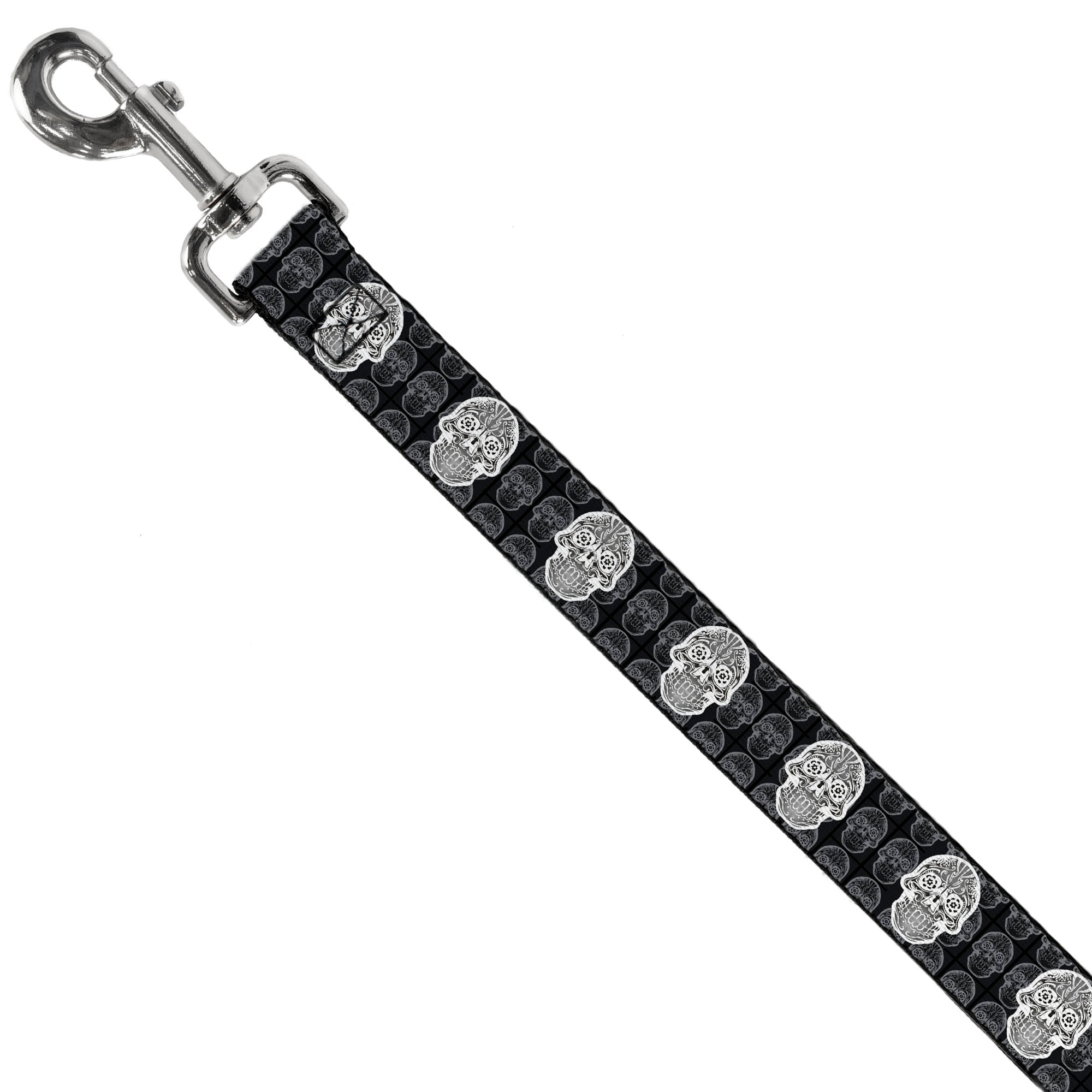Dog Leash - Skull Candy Black/Gray/White Dog Leashes Buckle-Down