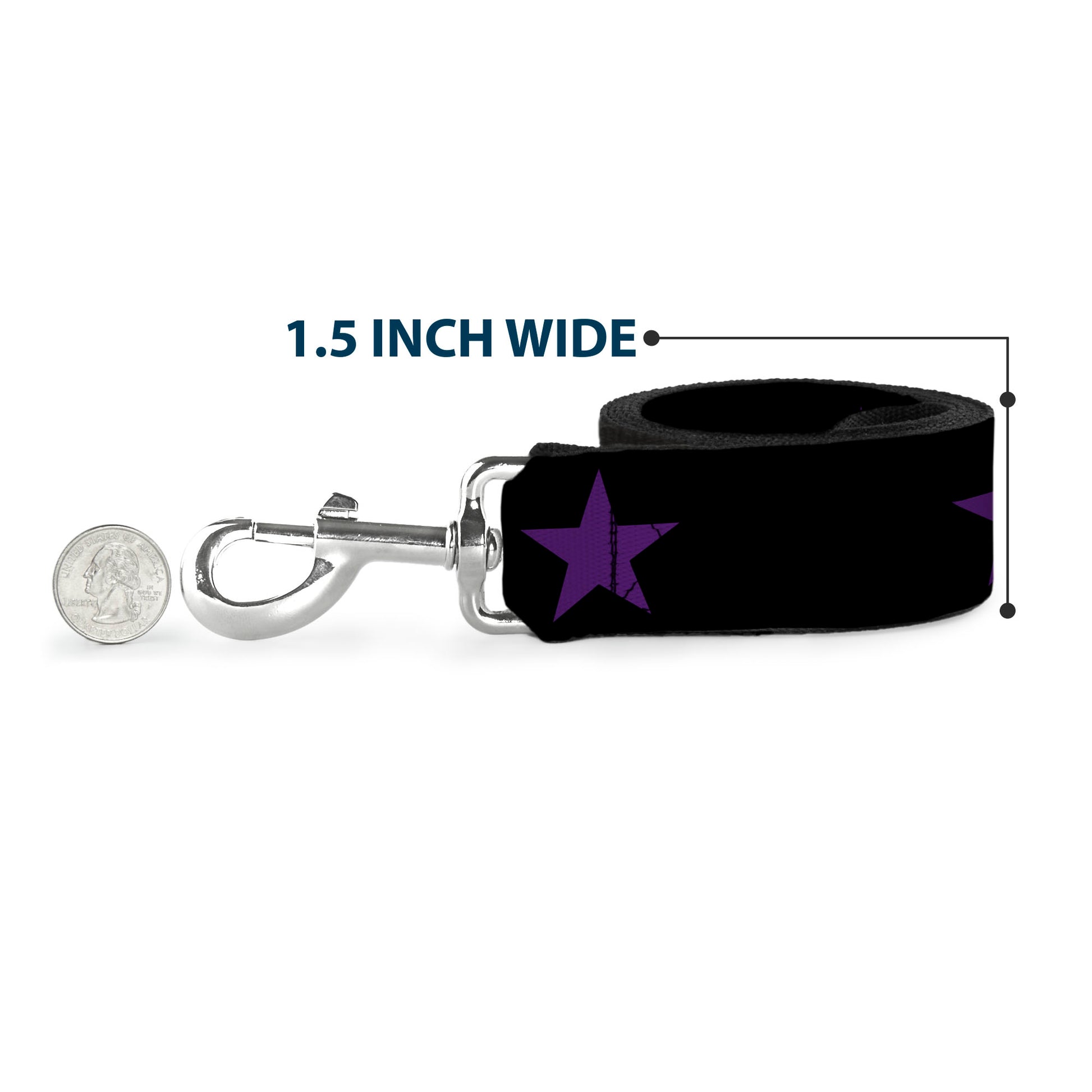 Dog Leash - Star Black/Purple Dog Leashes Buckle-Down