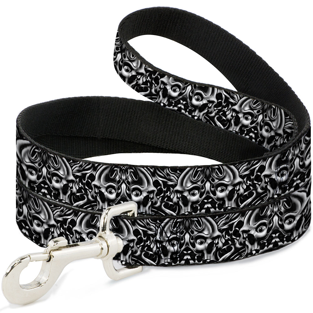 Dog Leash - Sleeve Skulls Black/Gray Dog Leashes Buckle-Down