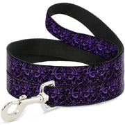 Dog Leash - Sleeve Skulls Black/Purple Dog Leashes Buckle-Down