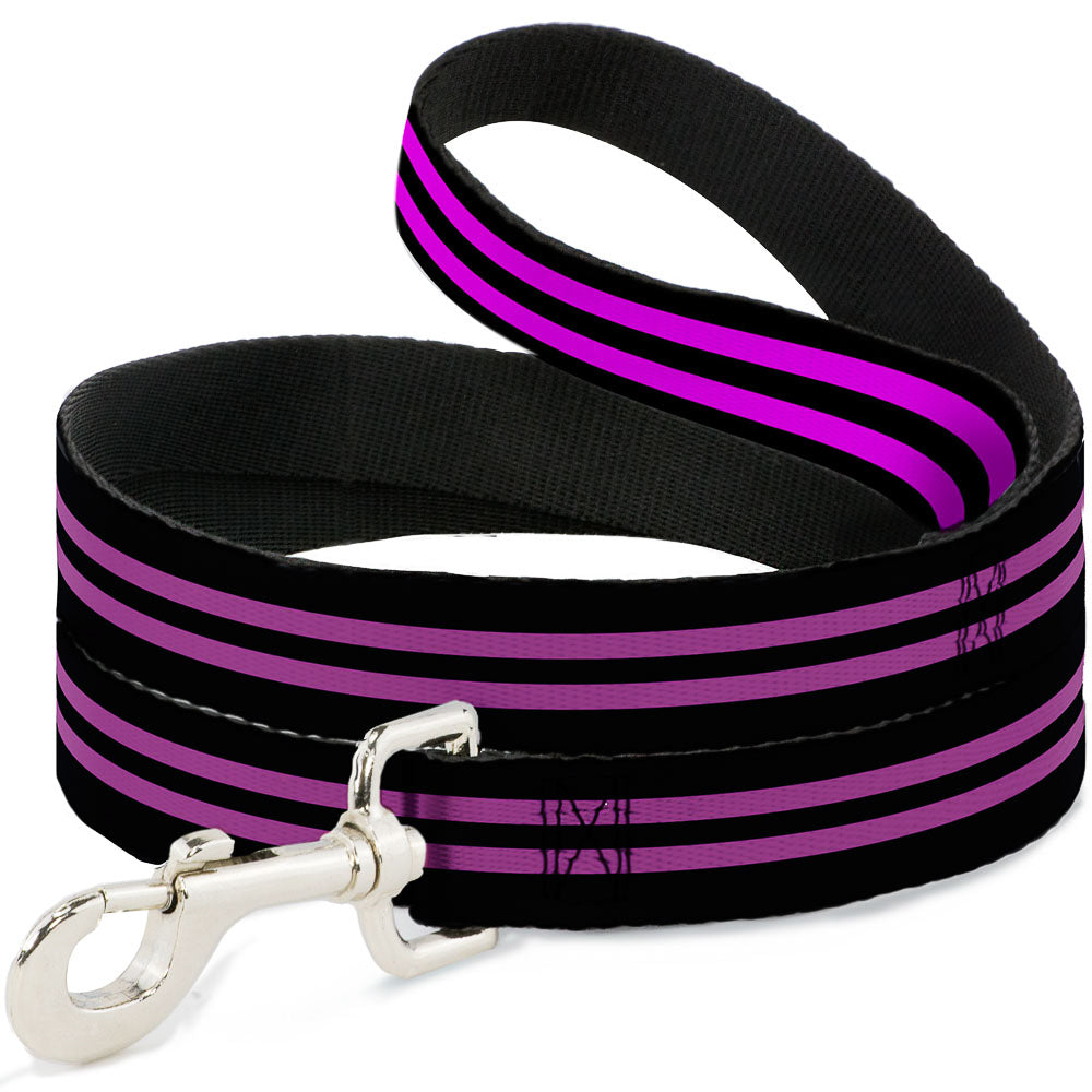 Dog Leash - Stripe Black/Pink Dog Leashes Buckle-Down