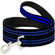 Dog Leash - Stripe Black/Blue Dog Leashes Buckle-Down