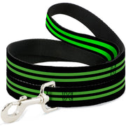 Dog Leash - Stripe Black/Green Dog Leashes Buckle-Down