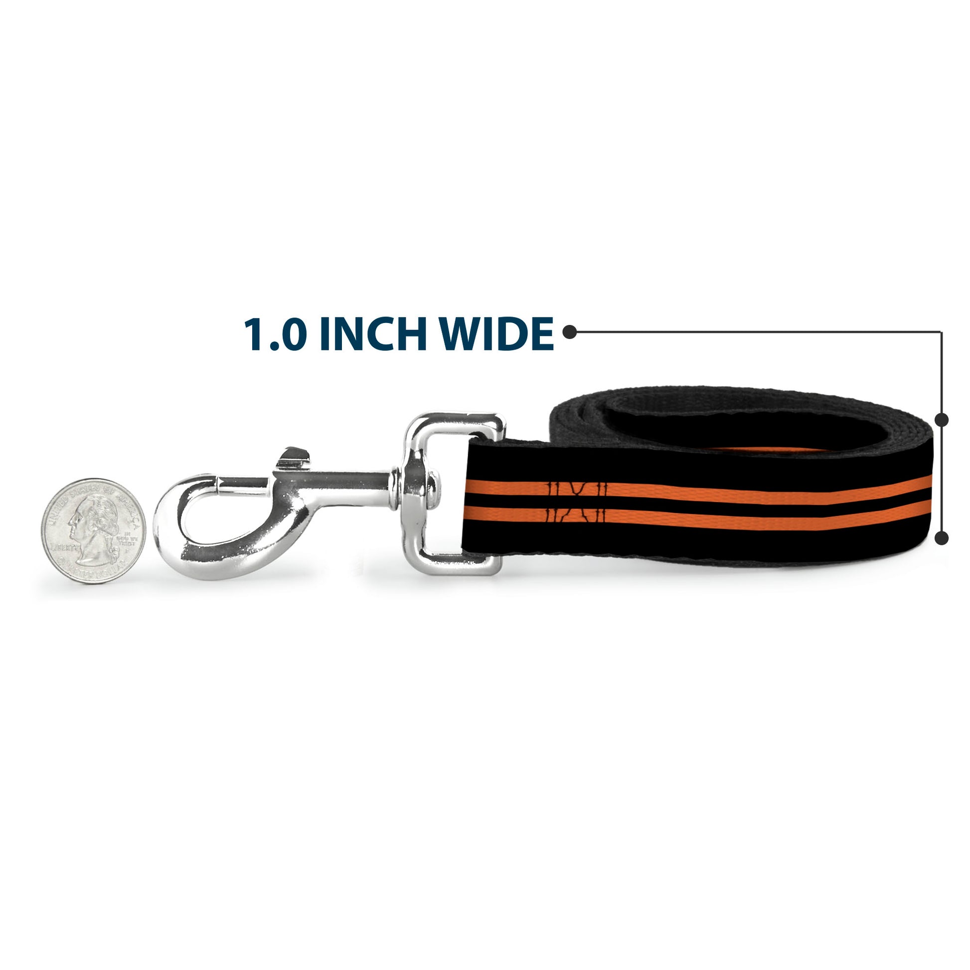 Dog Leash - Stripe Black/Orange Dog Leashes Buckle-Down