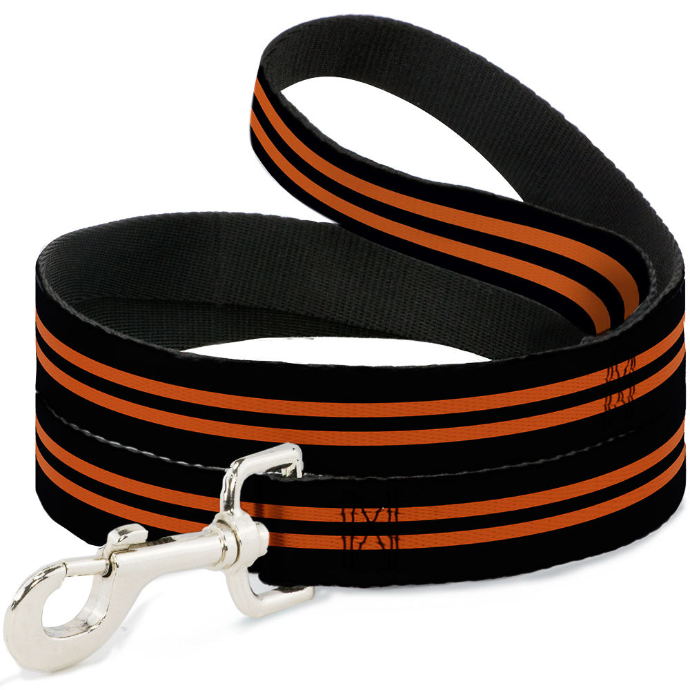 Dog Leash - Stripe Black/Orange Dog Leashes Buckle-Down