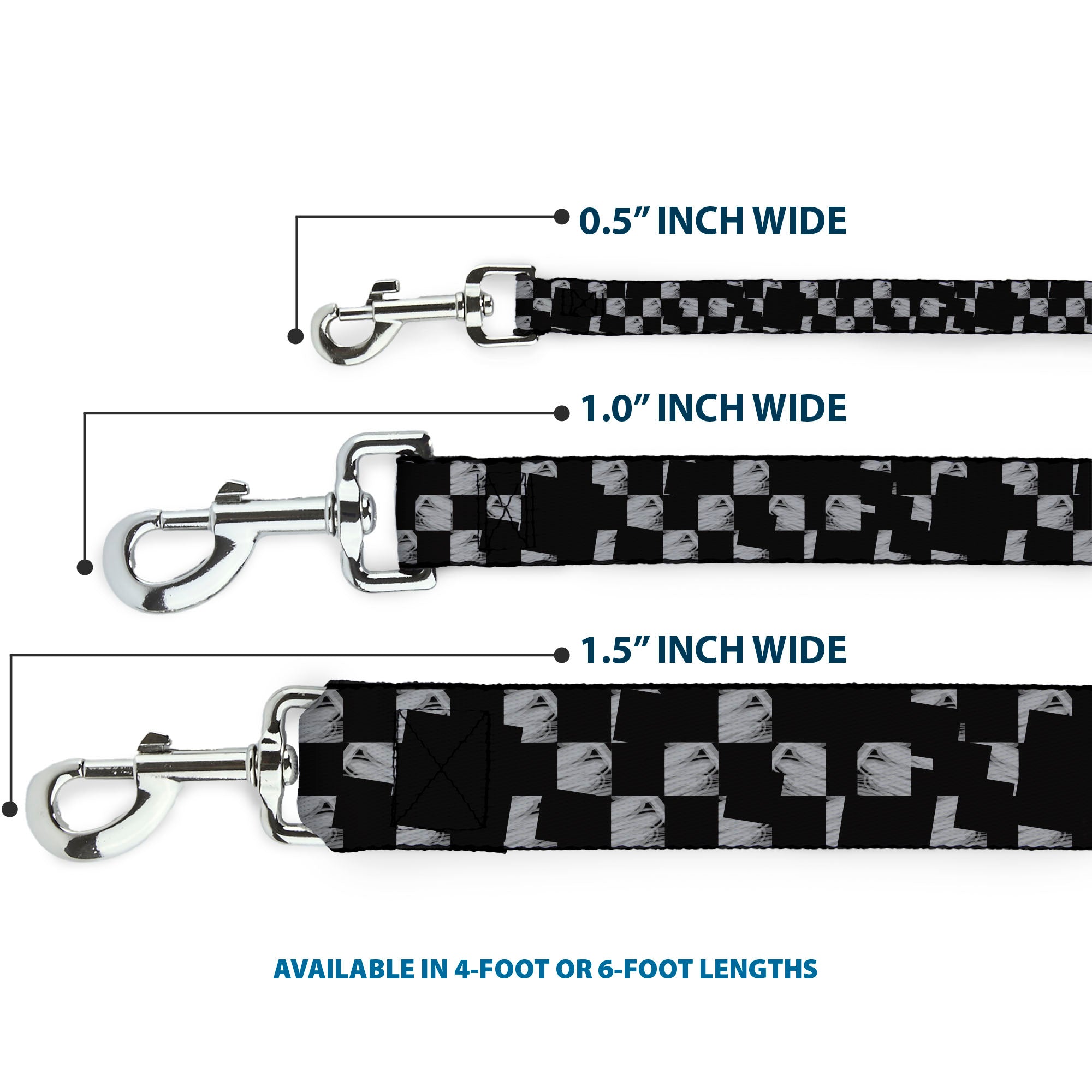 Dog Leash - Scribble Checker Black/White Dog Leashes Buckle-Down