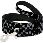 Dog Leash - Scribble Checker Black/White Dog Leashes Buckle-Down