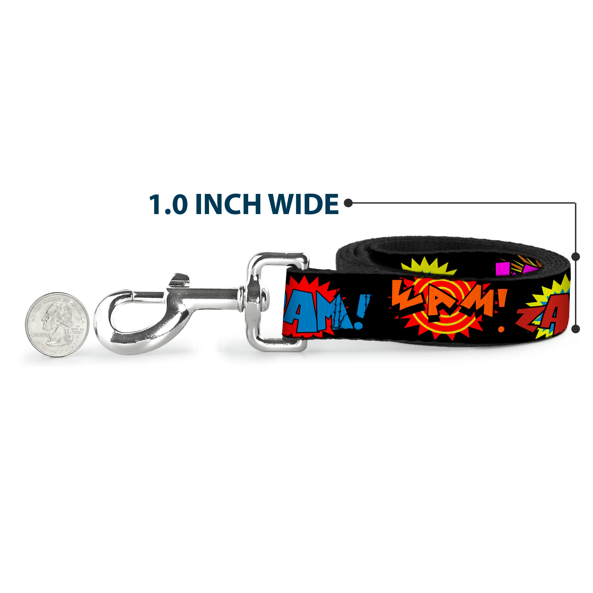 Dog Leash - Sound Effects Black/Multi Color Dog Leashes Buckle-Down