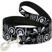 Dog Leash - Sugar Skulls Black/White Dog Leashes Buckle-Down
