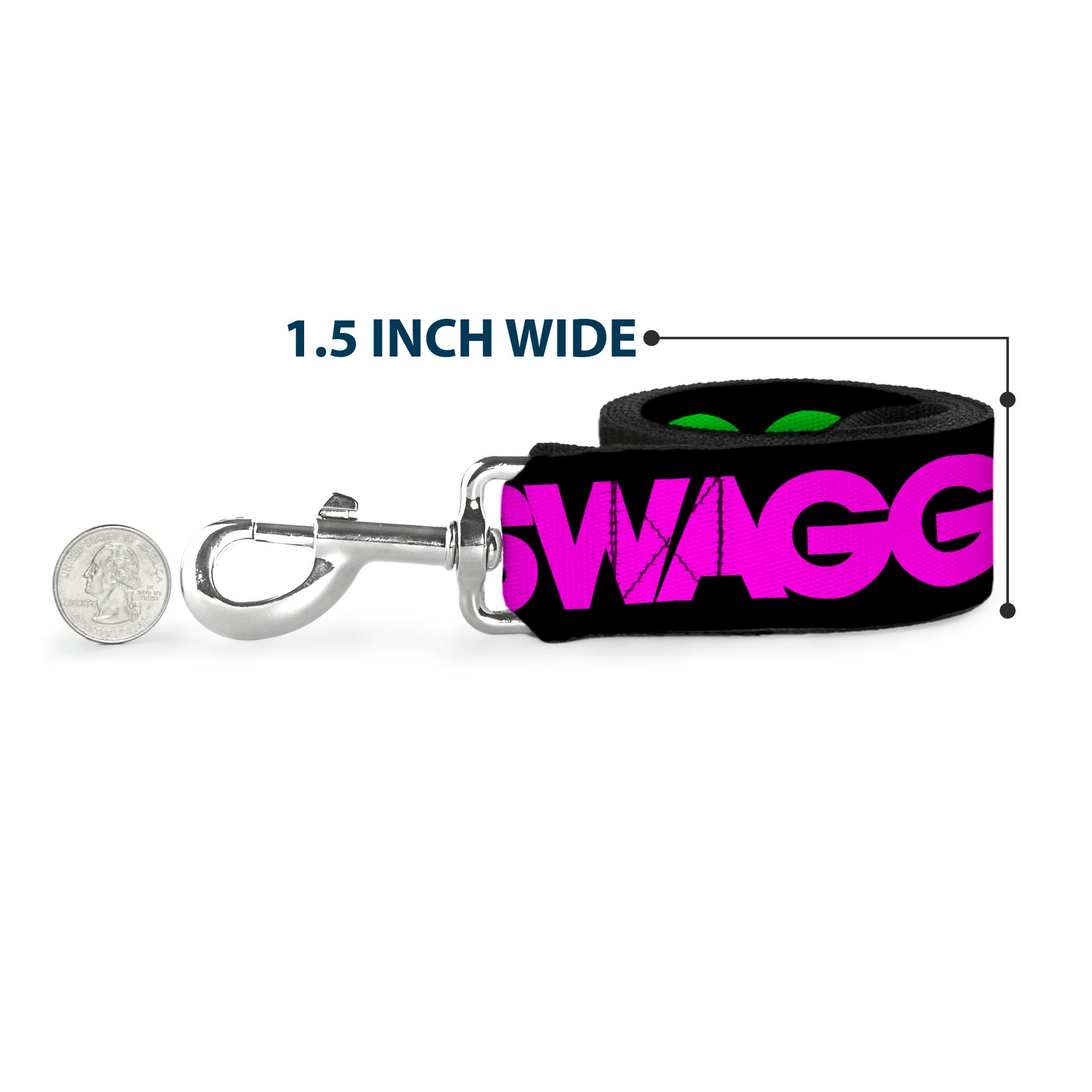 Dog Leash - SWAGG Black/Hot Pink/Turquoise/Purple/Neon Green Dog Leashes Buckle-Down