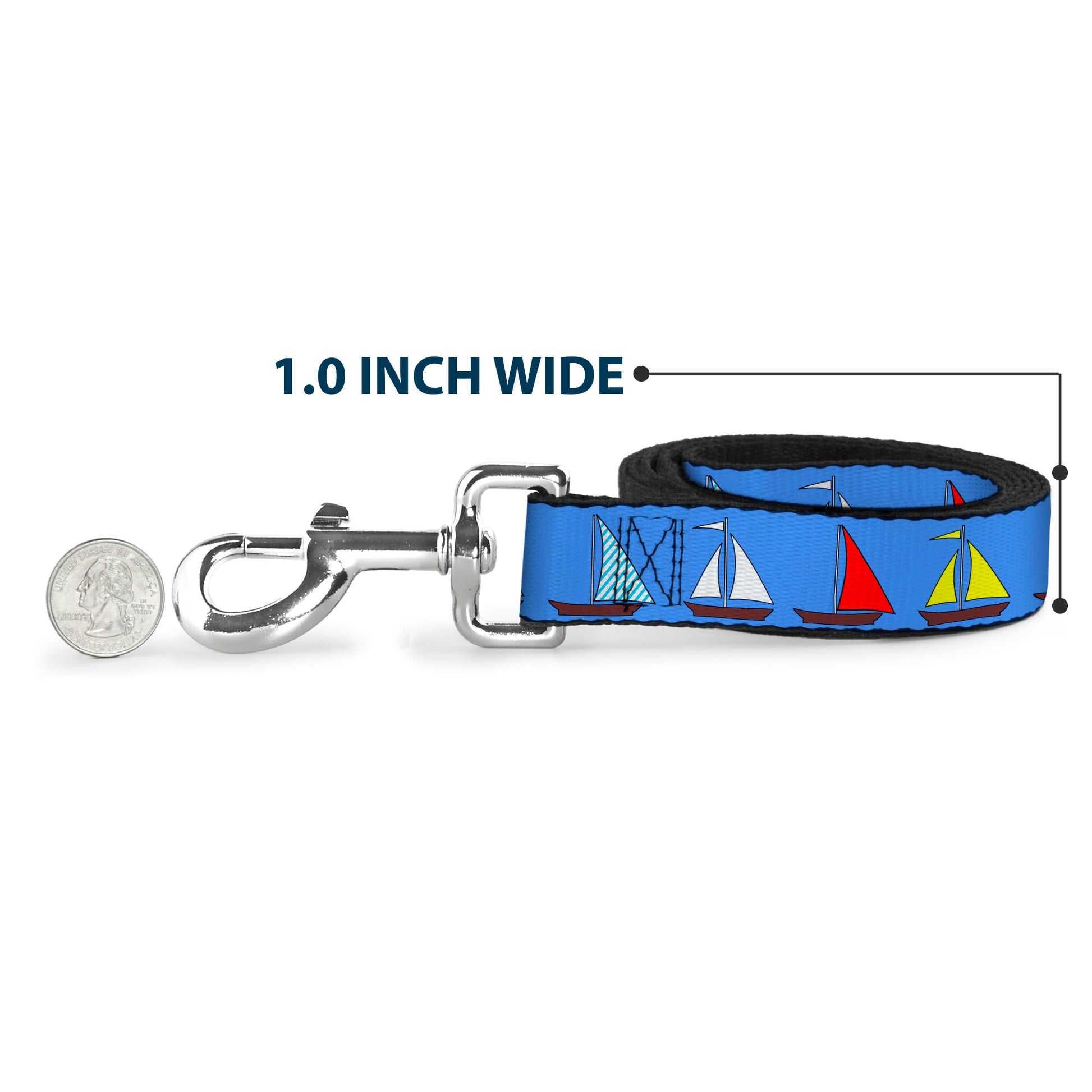 Dog Leash - Sailboats Blue Dog Leashes Buckle-Down
