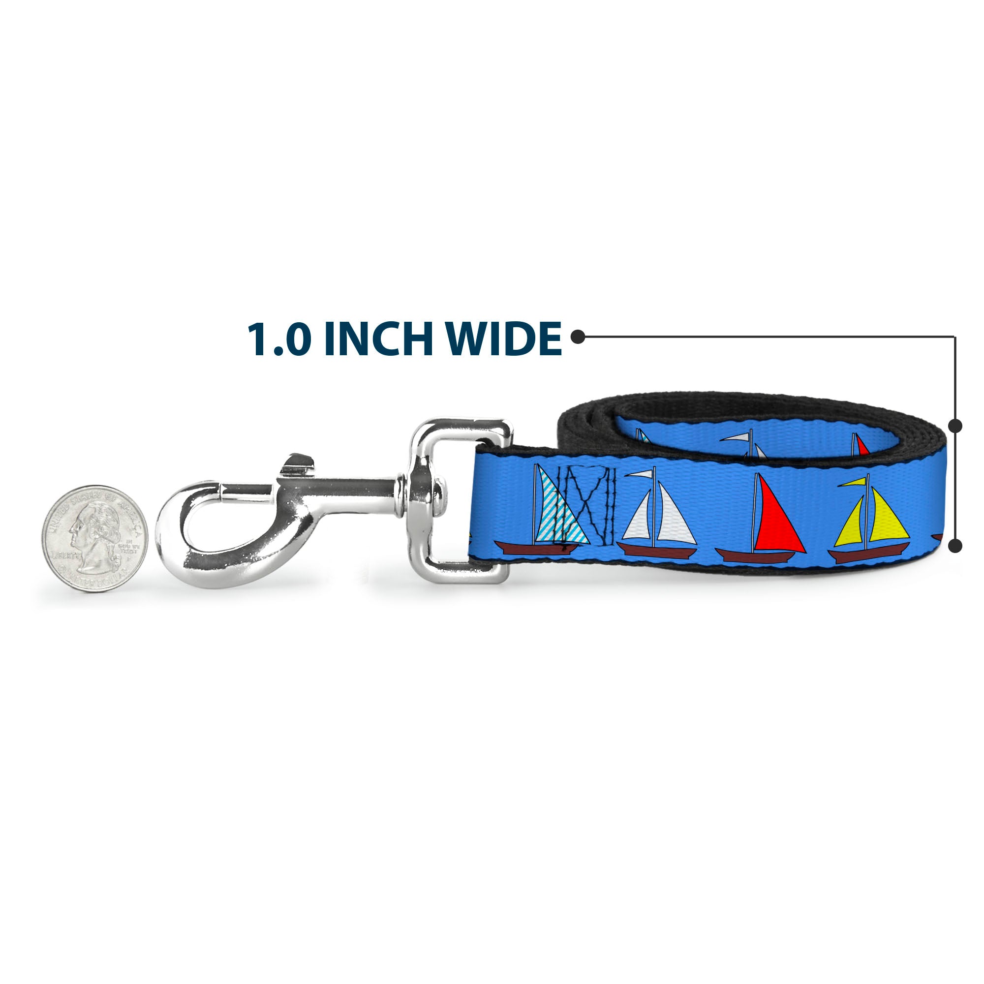 Dog Leash - Sailboats Blue Dog Leashes Buckle-Down