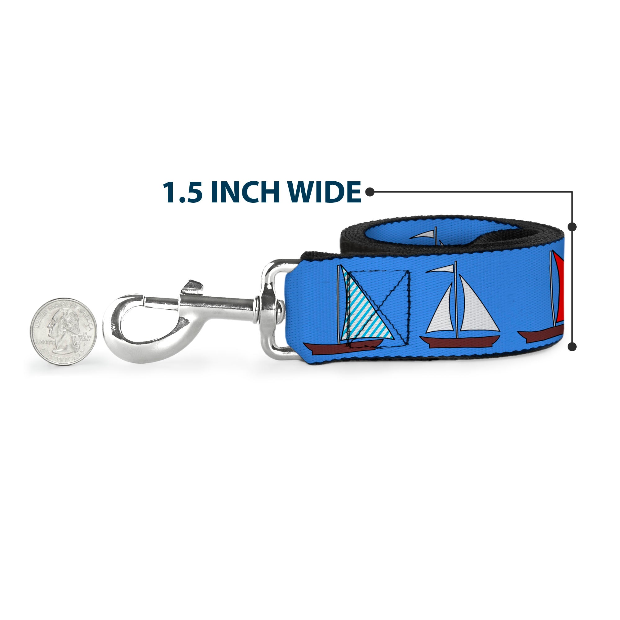 Dog Leash - Sailboats Blue Dog Leashes Buckle-Down
