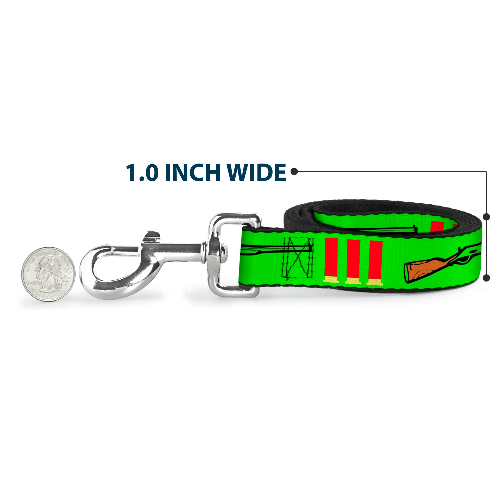 Buckle-Down Dog Leash - Shotgun & Shells Green Dog Leashes Buckle-Down