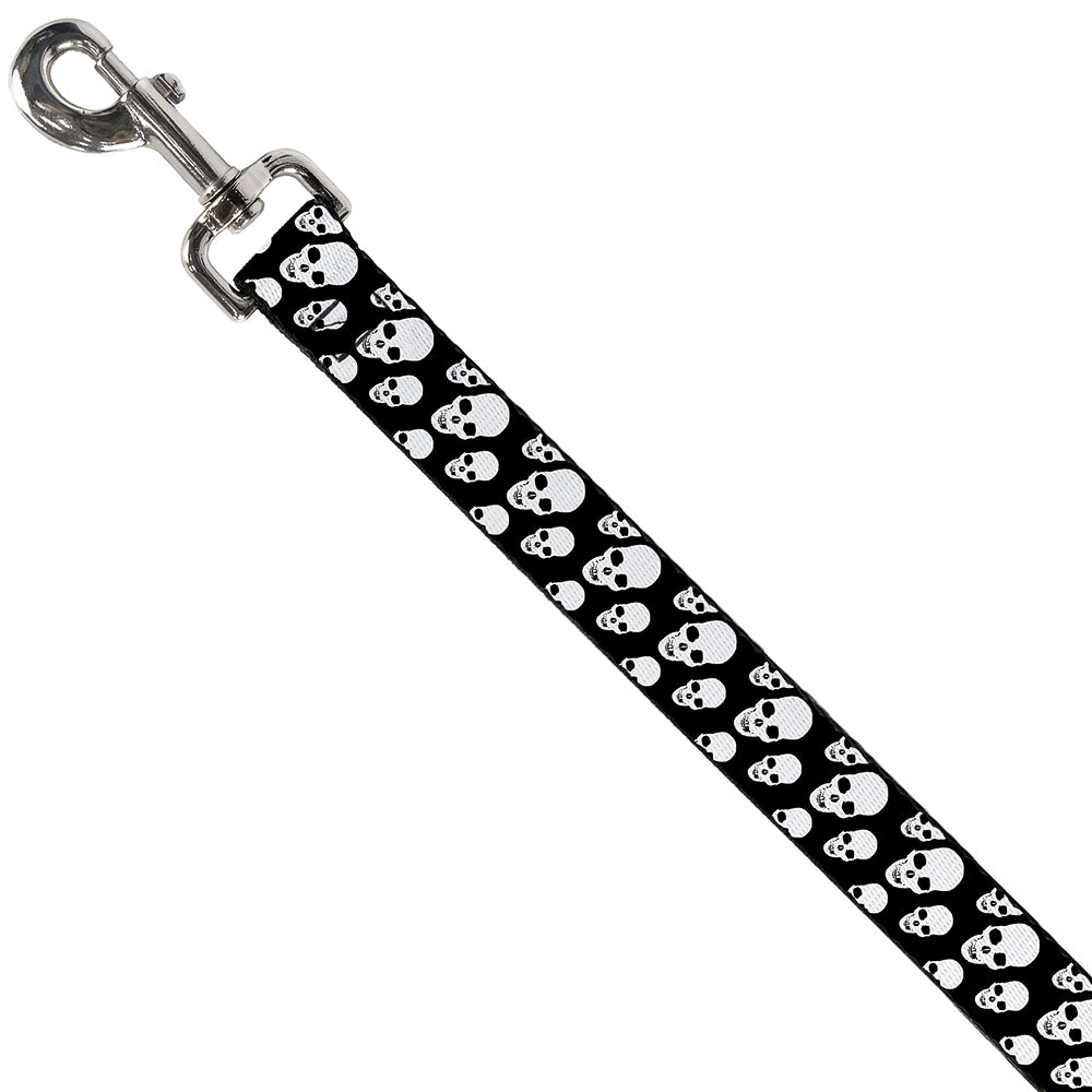Dog Leash - Tilted Skulls Black/White Dog Leashes Buckle-Down