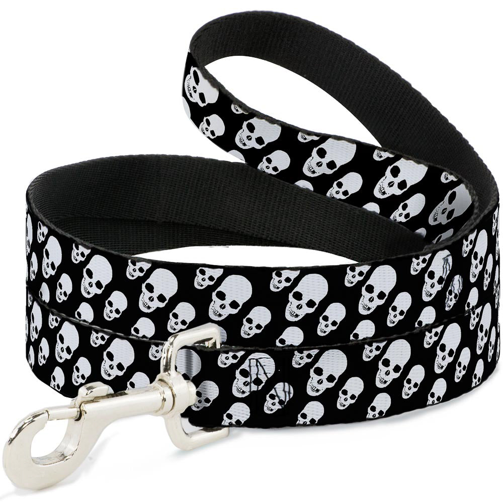 Dog Leash - Tilted Skulls Black/White Dog Leashes Buckle-Down