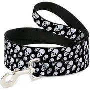 Dog Leash - Tilted Skulls Black/White Dog Leashes Buckle-Down