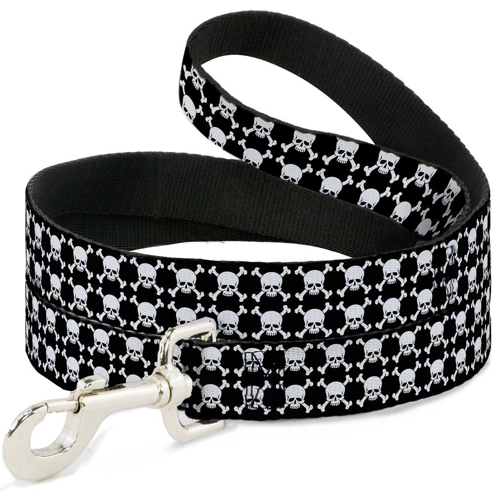 Dog Leash - Top Skulls Black/White Dog Leashes Buckle-Down